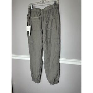 NWT Linen Cargo Pants Joggers Taupe/Tan Women's Sz Large Nicole Miller
